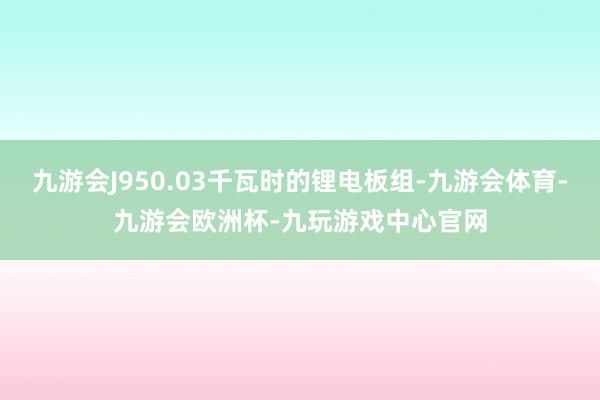 九游会J950.03千瓦时的锂电板组-九游会体育-九游会欧洲杯-九玩游戏中心官网