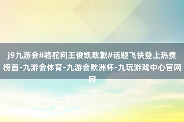 j9九游会#骆驼向王俊凯致歉#话题飞快登上热搜榜首-九游会体育-九游会欧洲杯-九玩游戏中心官网