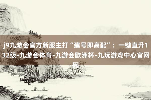 j9九游会官方新服主打“建号即高配”：一键直升132级-九游会体育-九游会欧洲杯-九玩游戏中心官网